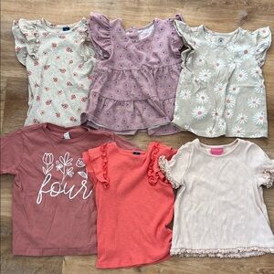 Floral and Ruffle Girls Tops Bundle
